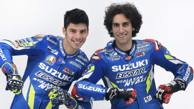 Pembalap MotoGP Suzuki, Joan Mir dan Alex Rins.