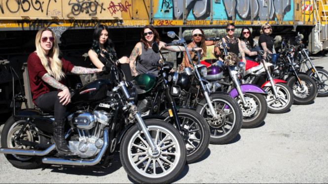 Lady bikers.