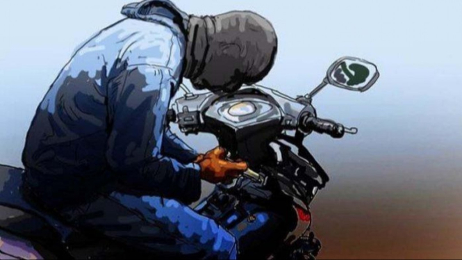 Ilustrasi pencurian motor.