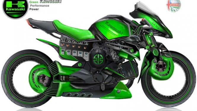 Ilustrasi motor hybrid Kawasaki.
