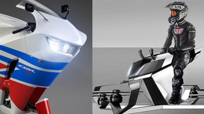 Ilustrasi motor terbang Honda.