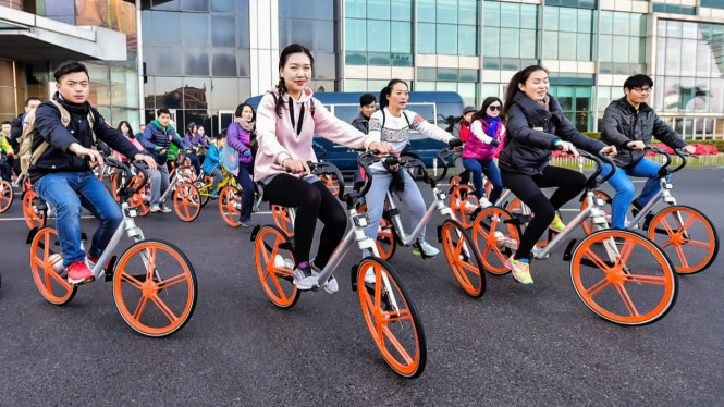 Kota sepeda di Hoangzhou.