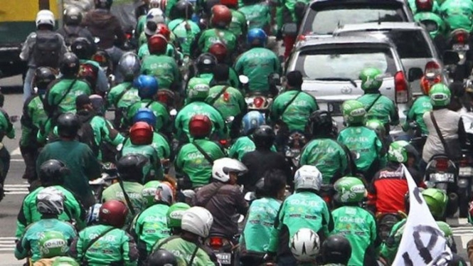 Ilustrasi Ojek Online Macet
