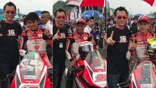 Rudy Trijaya bersama para pembalap Astra Motor Racing Team Yogyakarta