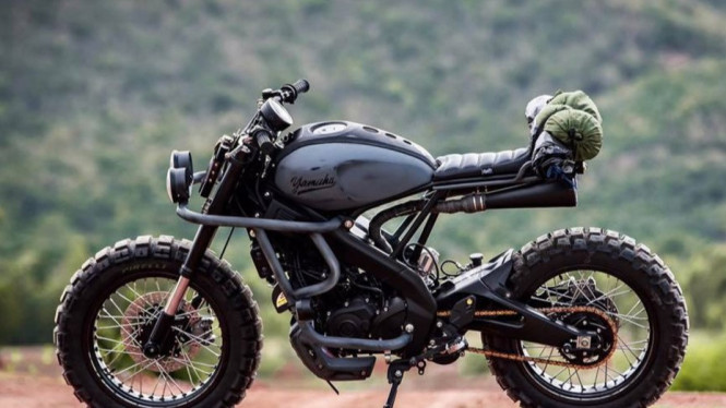 Modifikasi Yamaha XSR155 bergaya off-road
