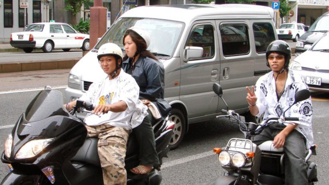 Pengendara Motor di Jepang