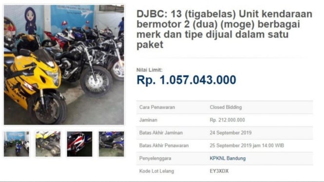 13 moge sitaan bea cukai lagi dilelang murah.