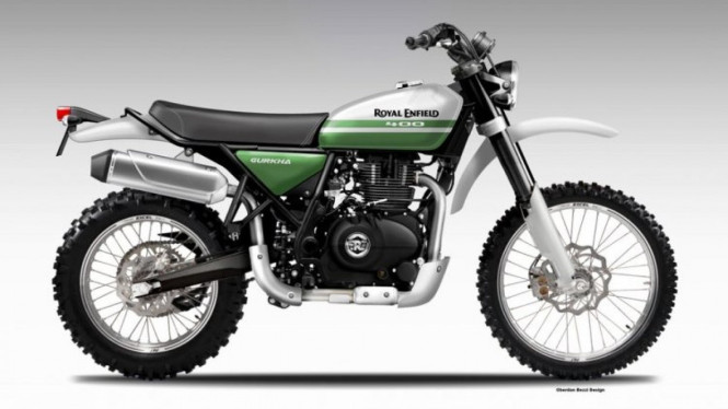 Royal Enfield Scrambler rendering.