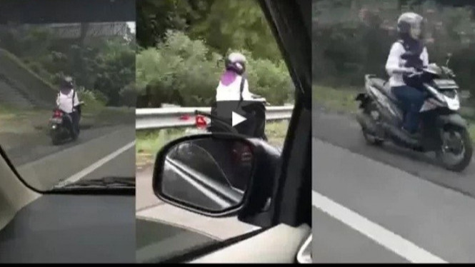 Emak-emak masuk tol.