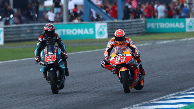 Fabio Quartararo vs Marc Marquez di MotoGP Thailand 2019