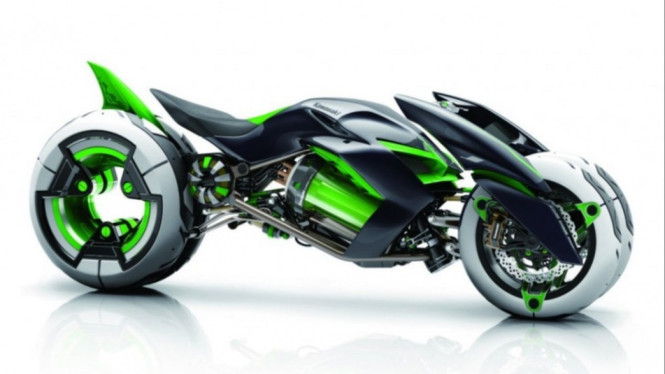 Kawasaki J, motor empat roda geng hijau.