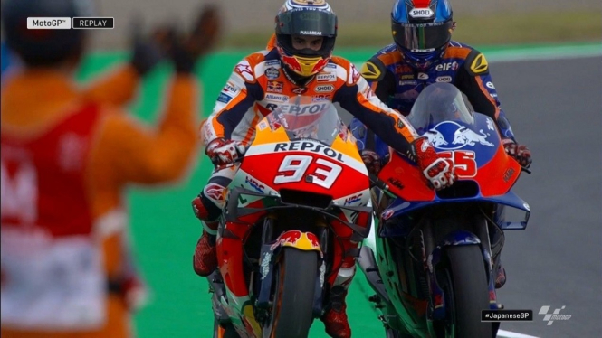 Marc Marquez dan Hafizh Syahrin