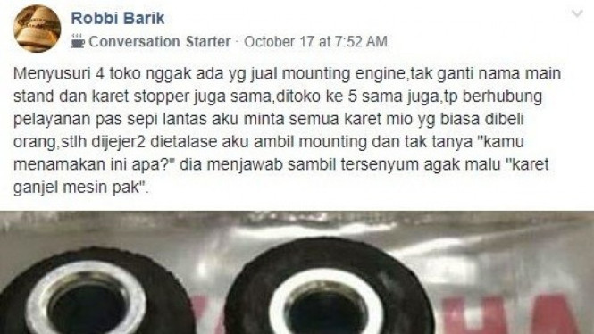 Status Facebook Soal Sparepart