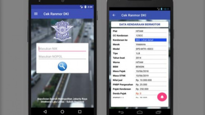 Cara cek besaran pajak kendaraan.