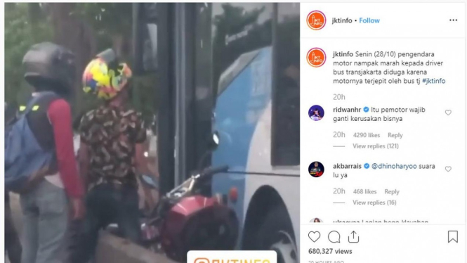 Motor masuk jalur Transjakarta