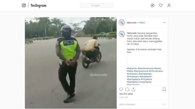 Kabur saat ditilang.