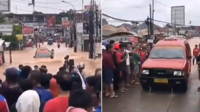 Angkot ajaib tembus banjir.
