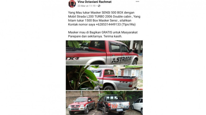 Jual mobil untuk masker