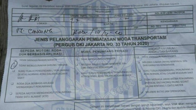 Surat Teguran PSBB