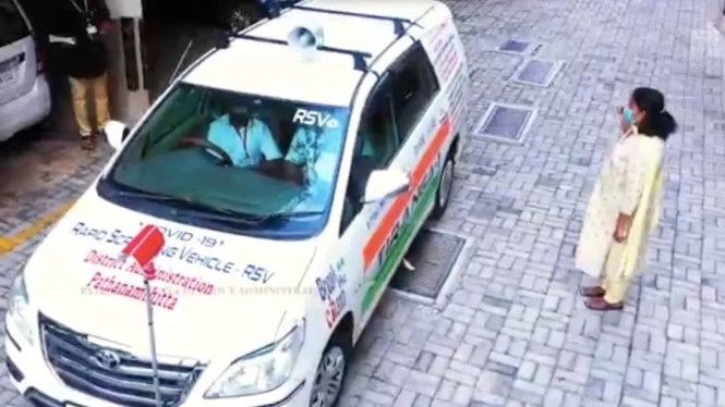 Innova yang disulap sebagai kendaraan pendeteksi corona