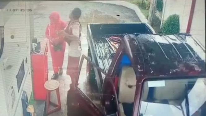 Petugas SPBU yang ditampar sopir pikap