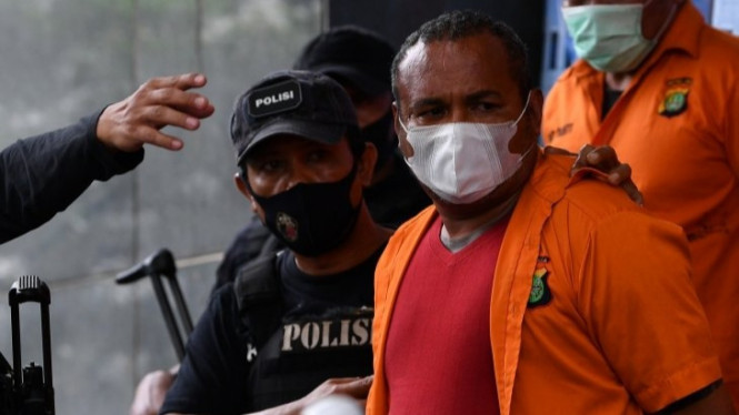 John Kei saat rilis di Polda Metro Jaya