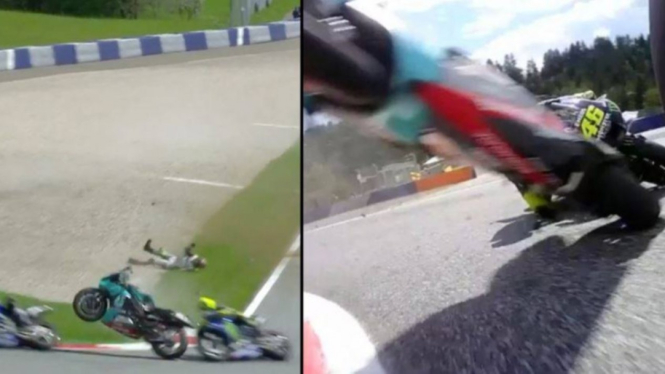 Valentino Rossi nyaris kena hantam motor