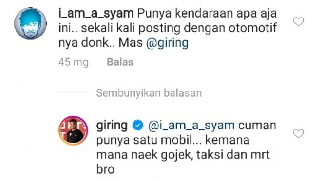Jawaban Giring Ganesha tentang Koleksi Mobilnya