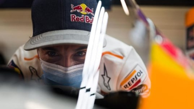 Marc Marquez di Paddocknya Repsol Honda