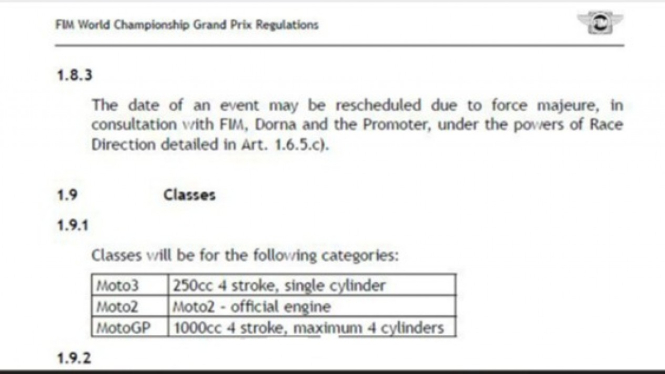 Syarat mesin Moto3