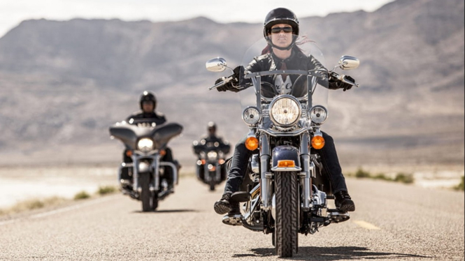 Ilustrasi pengendara Harley-Davidson