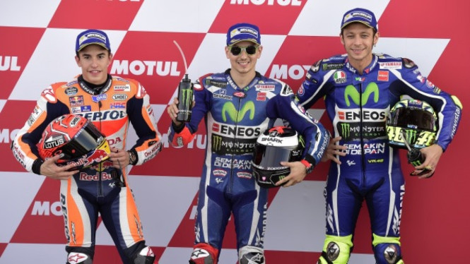 Marc Marquez - Jorge Lorenzo - Valentino Rossi di Podium