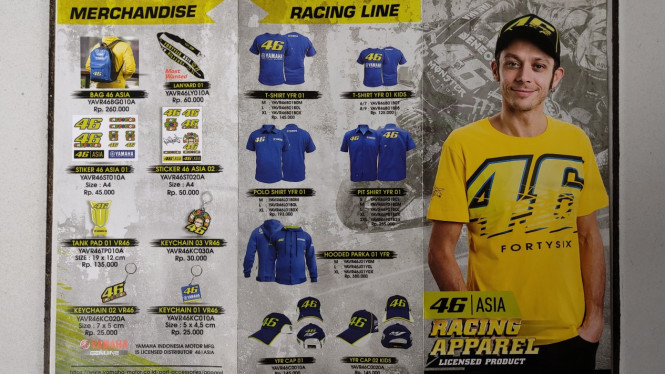 Racing Apparel VR46 yang Dijual Yamaha Indonesia