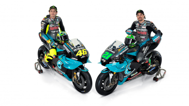 Pembalap Petronas SRT, Valentino Rossi dan Franco Morbidelli