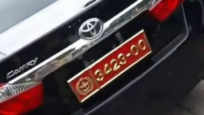 Plat nomor TNI palsu
