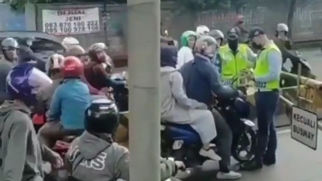 Pemotor Trobos Jalur Busway. Foto: IG @agoez_bandz4.