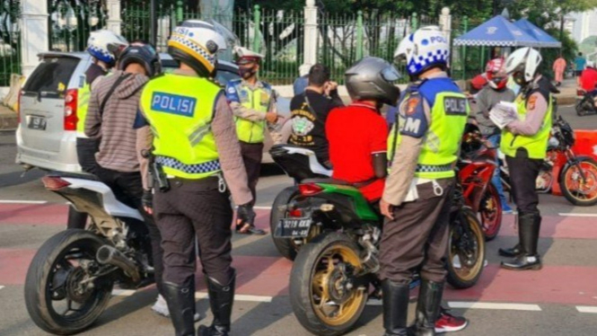 Pemotor yang terjaring razia knalpot bising