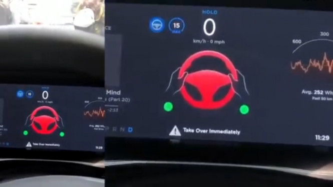 Fitur Otonom Tesla Gagal Fungsi. Foto: Twitter.