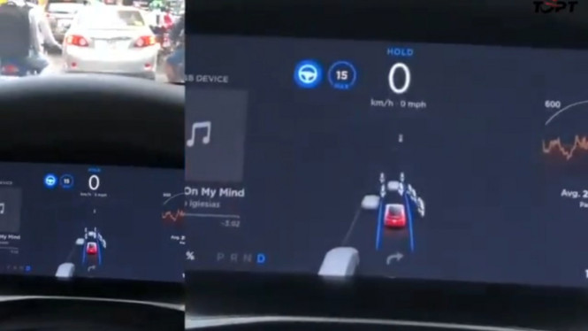 Fitur Otonom Tesla Gagal Fungsi. Foto: Twitter.
