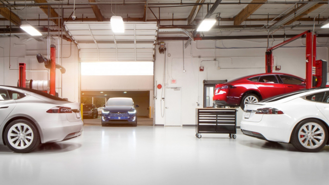Servis Mobil Tesla. Foto: Autoevolution.