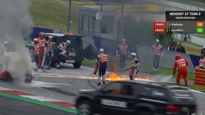 Kecelakaan Dani Pedrosa dan Lorenzo Savadori di Styria