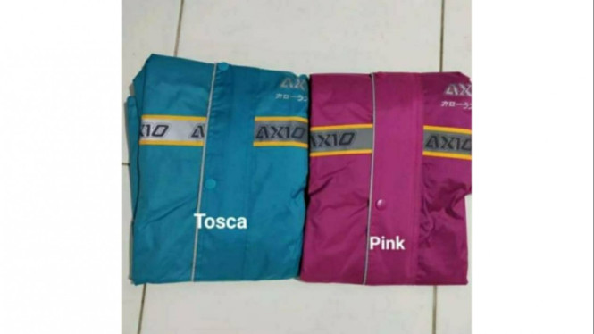 Jas hujan Axio pink dan tosca original