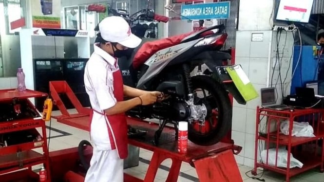 Servis Honda BeAT. Foto: Ist.