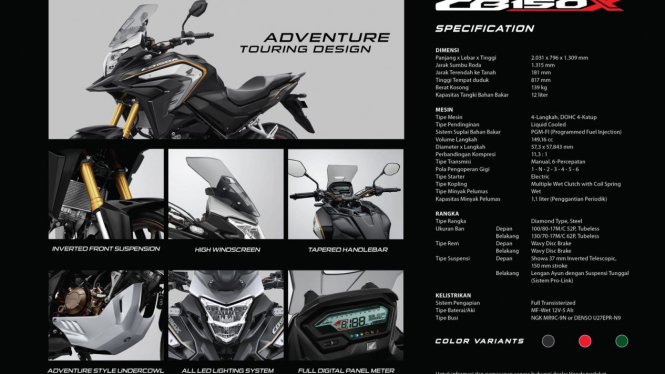 Spesifikasi Honda CB150X