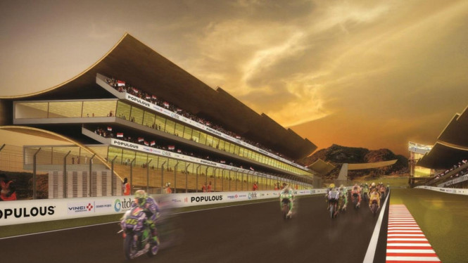 Ilustrasi Tribun di Sirkuit Mandalika.