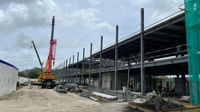 Pembangunan tribun penonton Sirkuit Mandalika