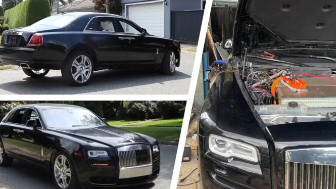 Modifikasi Rolls-Royce jadi mobil listrik.