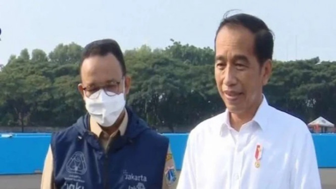 Presiden Jokowi dan Gubernur DKI Anies Baswedan