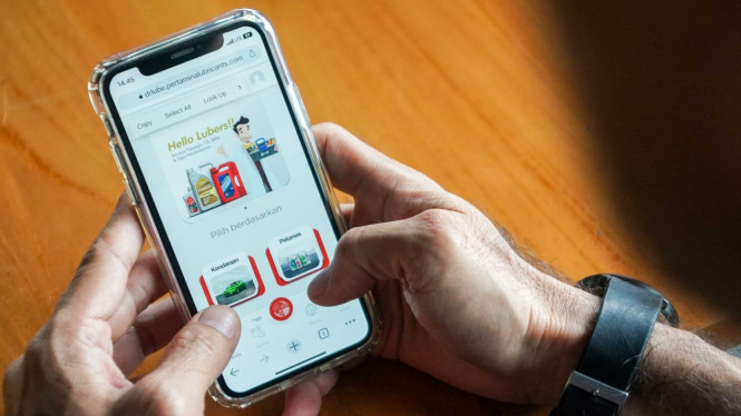 Website Pertamina Lubricant untuk memilih oli