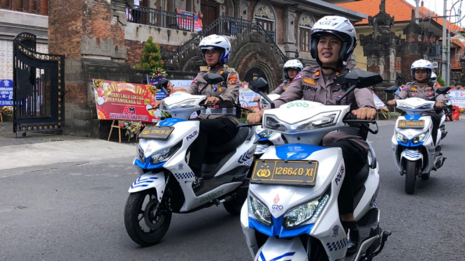 Motor listrik Korlantas Polri dan Grab